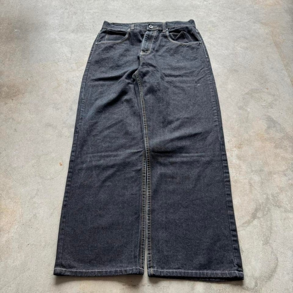 Baggy Black Sean John Wide Leg Southpole Styl Y2K Vintage Denim Jeans 36x32 - Picture 6 of 8
